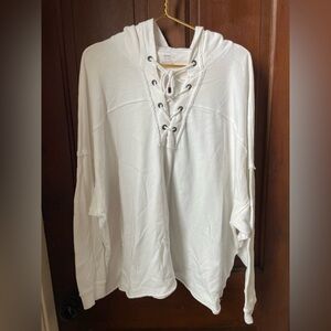 Aerie women's extra large long sleeve white hooded sweater